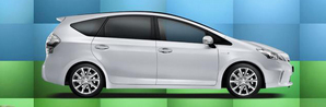 Prius Wagon 7 persoons, 14%, geen wegenbelasting
