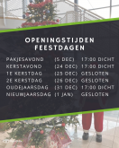 Aangepaste openingstijden rond de feestdagen